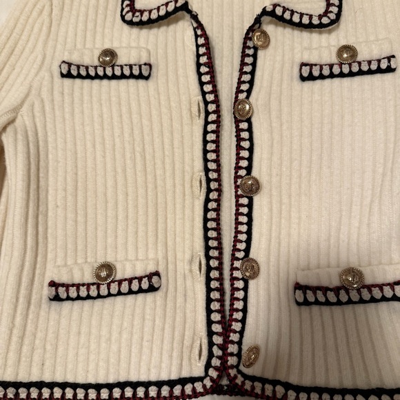 Maje Contrasting Rib Cropped Cardigan - Picture 4 of 8